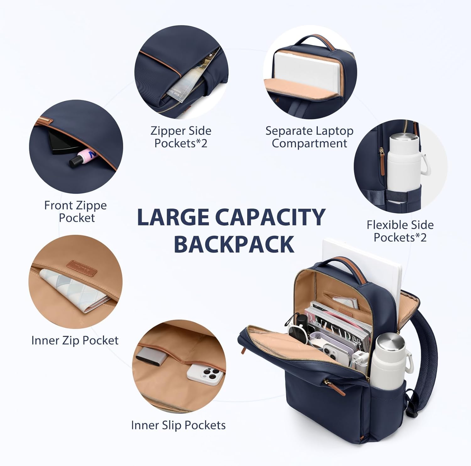 Laptop Backpack for Women, Work Business Traval Computer Backpacks with Laptop Compartment