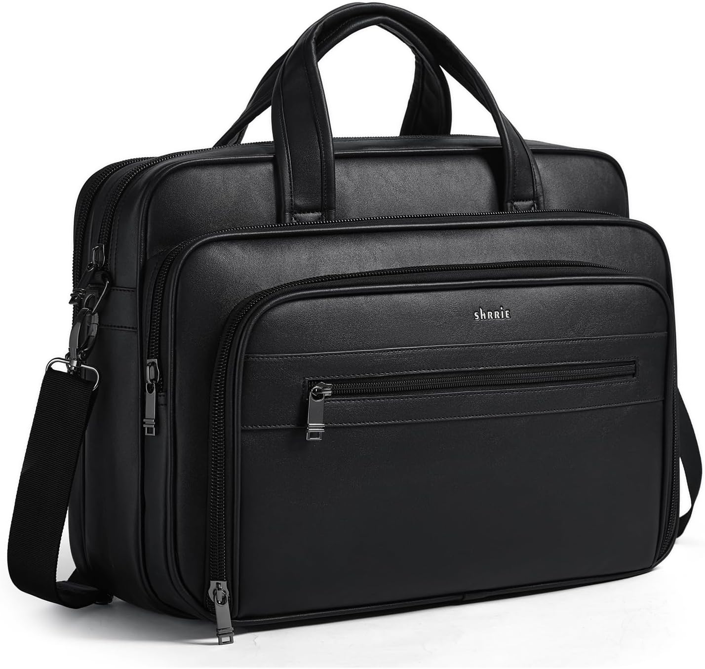 Shrrie Leather Messenger Bag for Men&Women 17 Inch Leather Laptop Bag,Water-Resistant Large Shoulder Satchel Office,Work