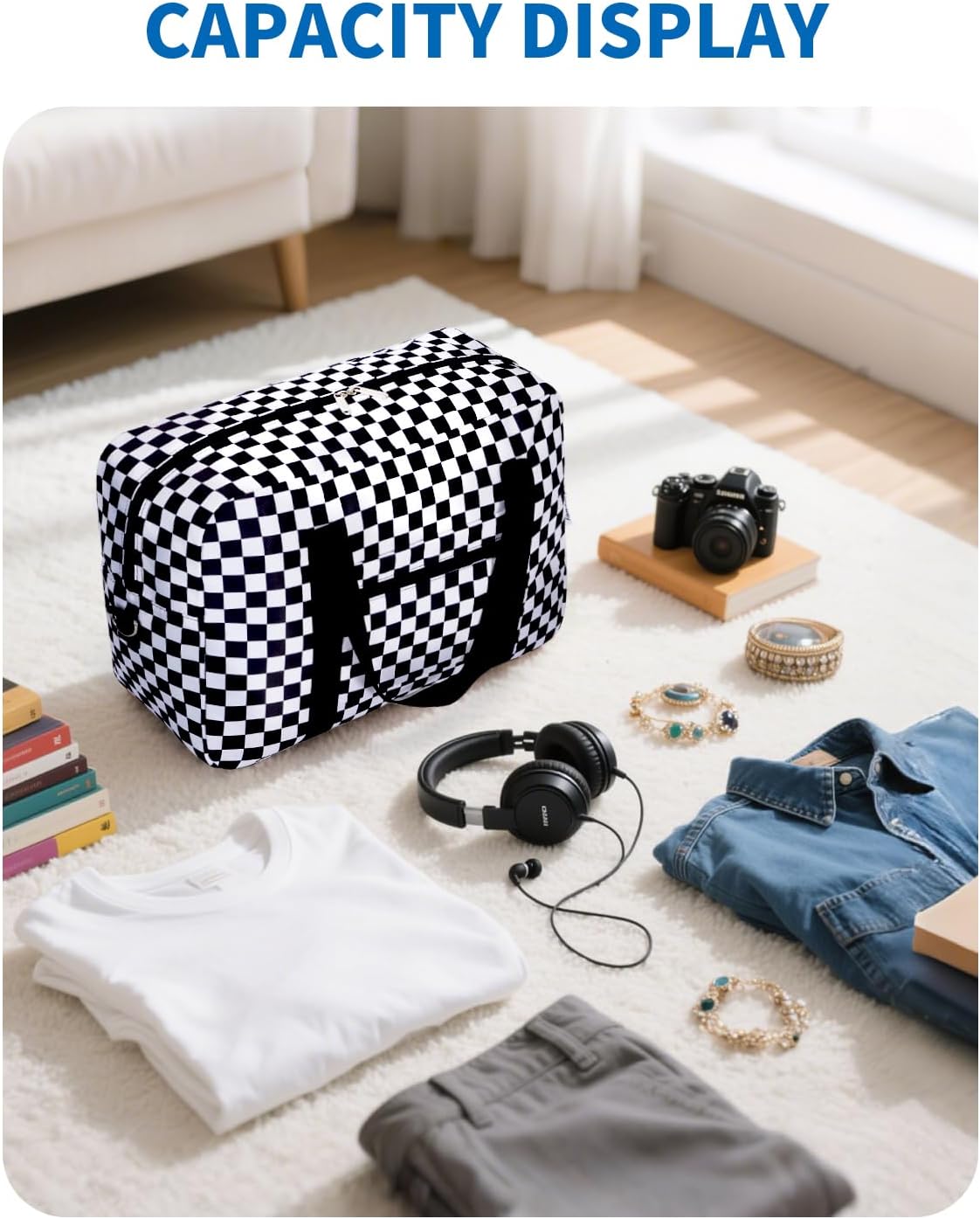 For Spirit Airlines Personal Item Bag 18x14x8 Foldable Travel Duffel Bag Tote Carry on Luggage Duffle Overnight for Women and Men