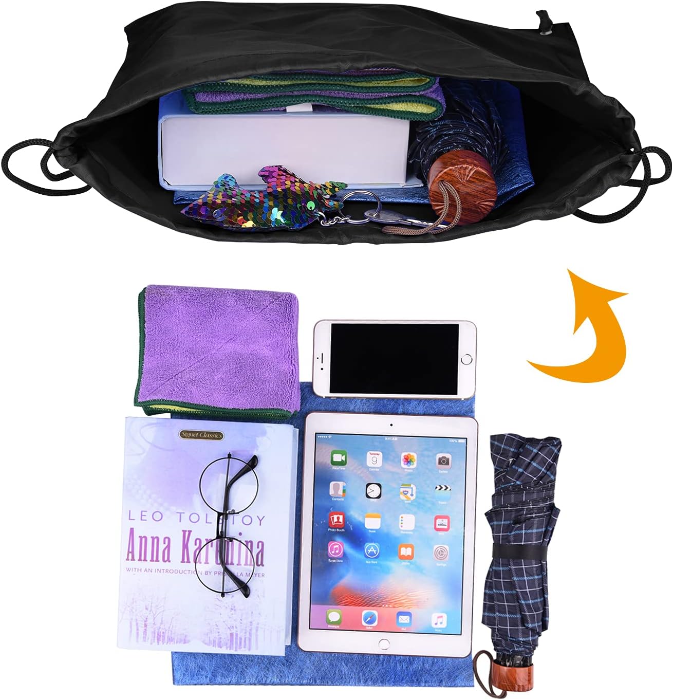 PLULON 25 Pcs Black Drawstring Bags Bulk, Black Drawstring Backpack Bulk String Backpack Cinch Sack Pull Sport Gym Backpack Bags for Yoga Traveling Outdoor Sports