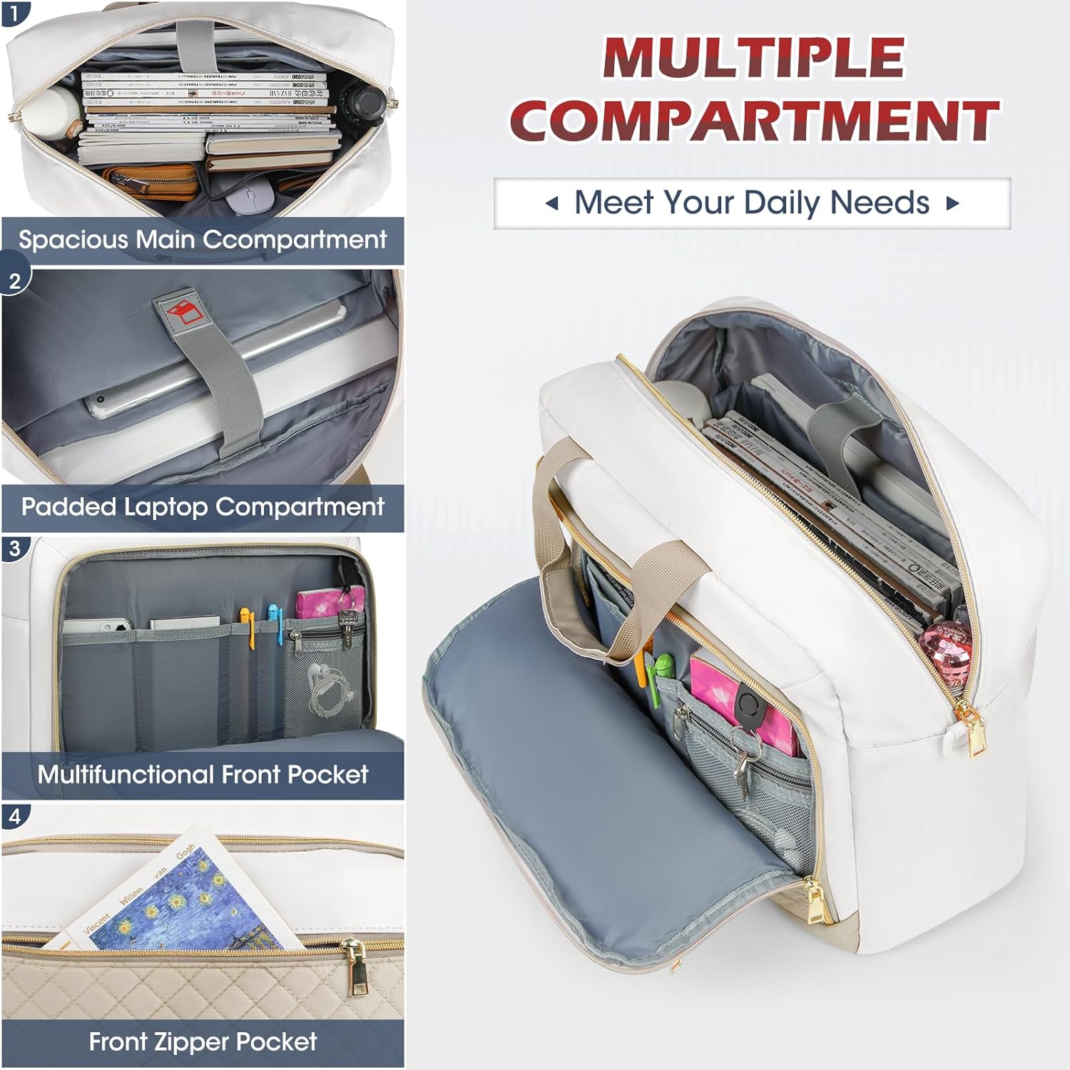 NEWHEY Laptop Bag 17.3 Inch Laptop Briefcase for Women Men Waterproof Shoulder Messenger Bag Large