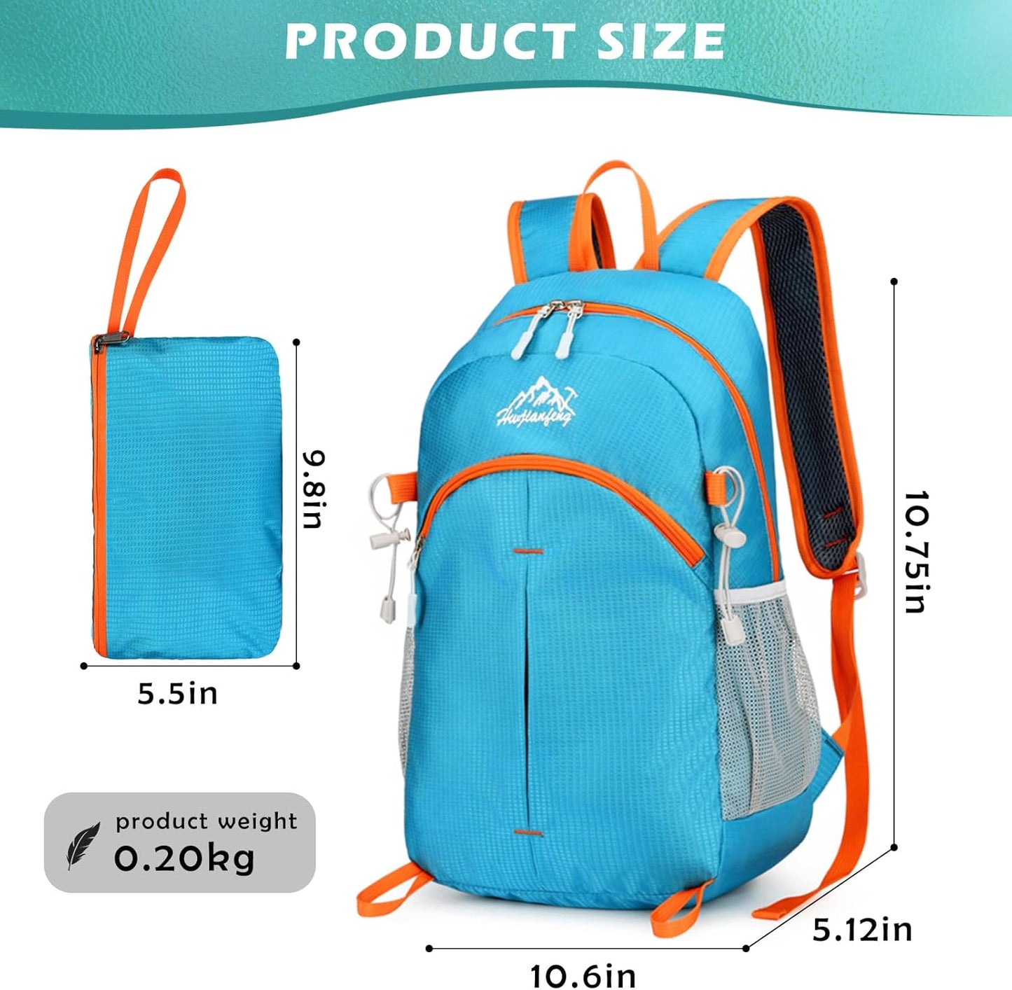 20L Small Hiking Backpack, Lightweight Foldable Daypack Water-resistant Travel Camping Packable Backpack