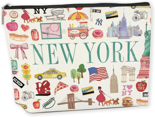 New York Souvenirs and Gifts Souvenirs from USA Makeup Bag Cosmetic Bag for Women Friend Sister Bestie New York Travel Lover Weekend Bag Vacation Christmas Birthday Friendship