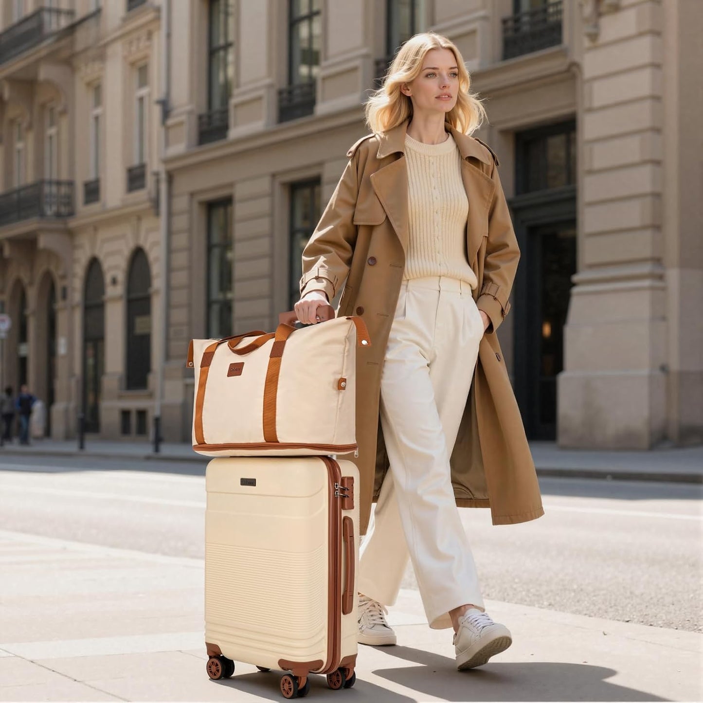 Luggage Sets 5 Piece with Spinner Wheels, Lightweight Hardshell Suitcases Set with Lock for Men and Women, Carry on Luggage Travel Set with Durable ABS Hard Case