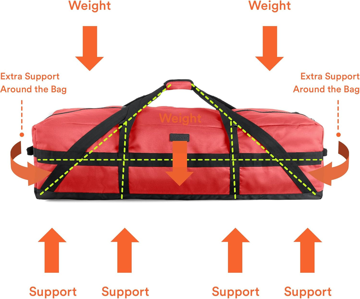 Fitdom 106L 45" Heavy Duty Extra Large Duffle with Upgrade Zipper, Durable & Water Resistant. Perfect as Camping Travel Storage Tent Storage Sports Equipment Bag For Coaches & More