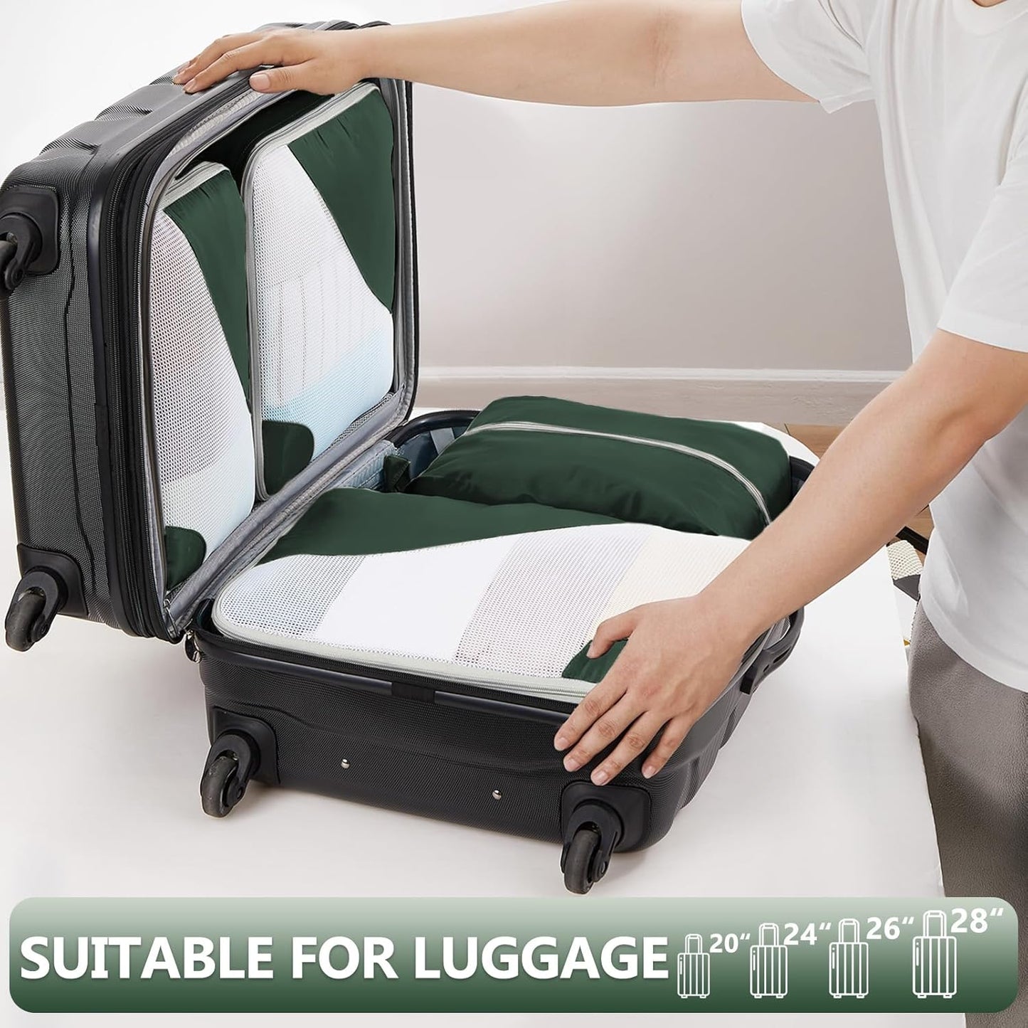 8 Set Packing Cubes for Travel, Gifts for Women Mom,Anti-Tearing Suitcase Organizer for Luggage