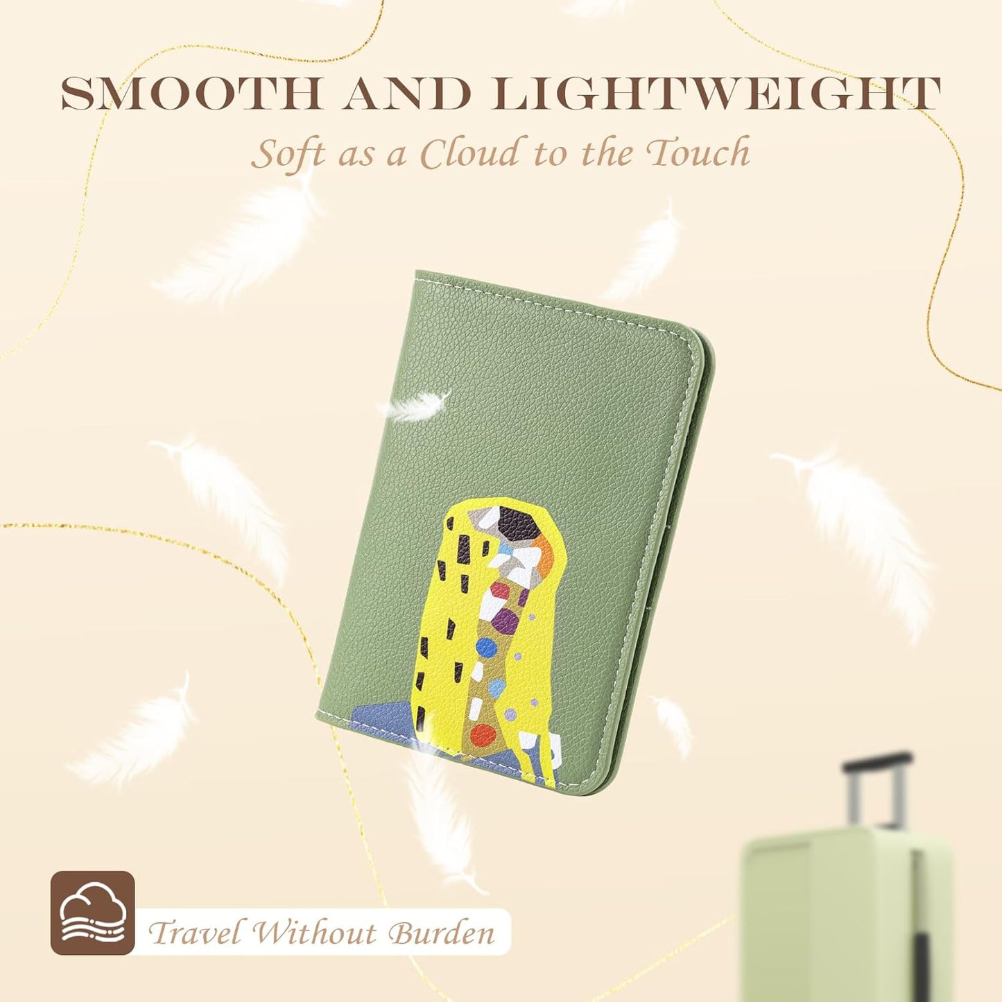 Lychii Passport Holder, Slim Passport Cover Travel Wallet with RFID Blocking, PU Leather Protector Pouch Protective Case for Passports, Boarding Pass, ID Cards