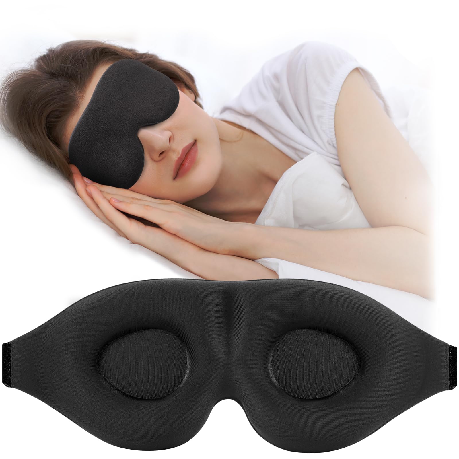 ZGGCD Sleep Mask for Side Sleeper, Light Blocking Eye Mask for Women Men