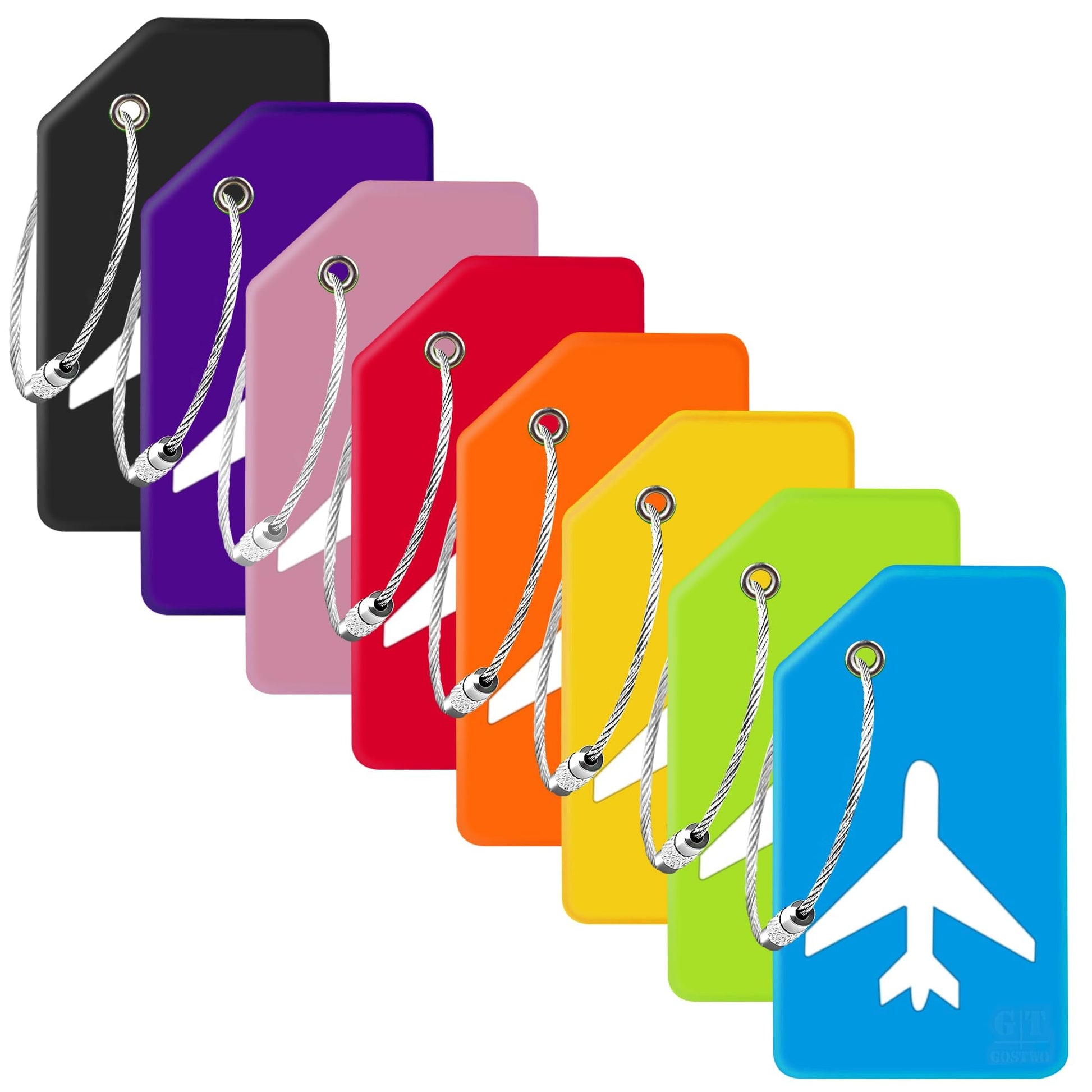 Gostwo 8 Pack Silicone Luggage Tags for Suitcases, Plane Travel Essentials