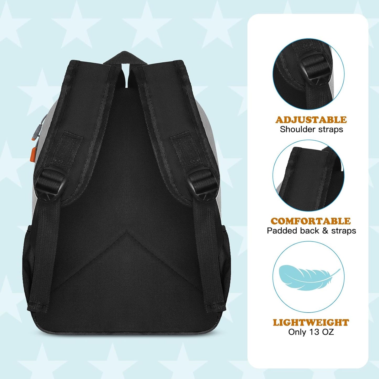 Little Kids Backpack for Girls Boys - Toddler Preschool Backpack School Bag Cute Kindergarten Backpack for Aged 3-6, Grey Black