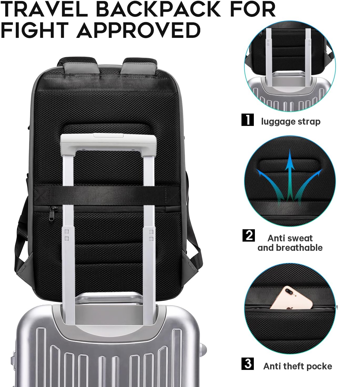 BANGE Business Laptop Smart backpack Can Hold 15.6 Inch Laptop Commute Backpack Carry on bag for