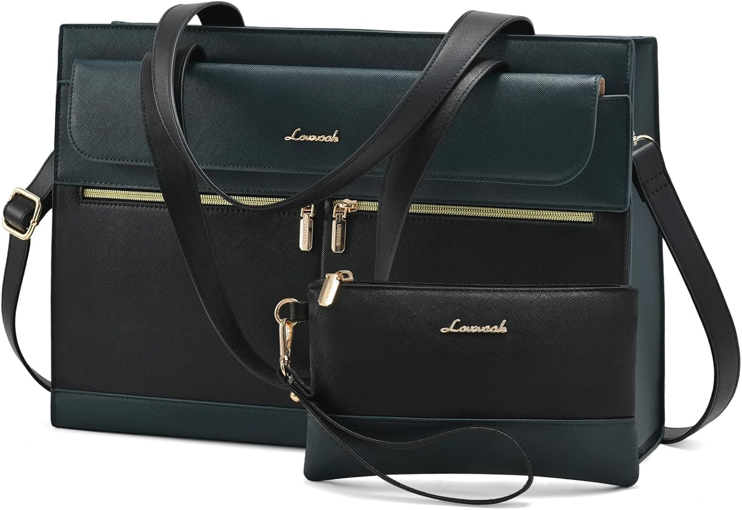 Laptop Bag for Women Leather Laptop Tote Bag Large Computer Bag Waterproof Business Office Work Bag