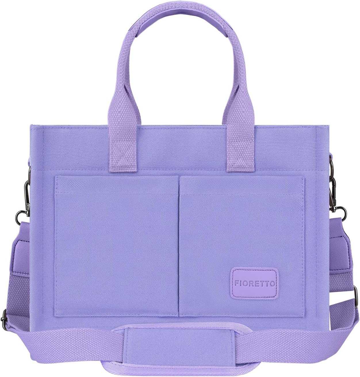 FIORETTO Canvas Tote Bag for Women with Zipper Closure & Individual Compartments for Work College for Teacher & Nurse
