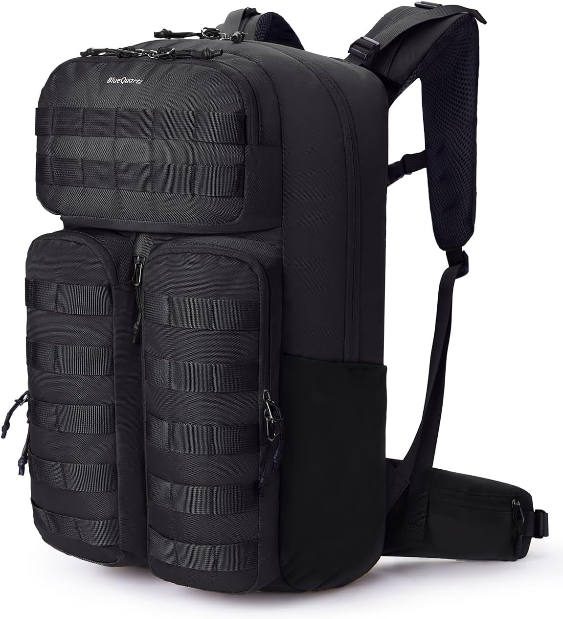 Blue Quartz 40L Military Tactical Backpack, Internal Frame Hiking Backpack with Molle System for Hiking Camping Backpacking Travelling Climbing Rucksack Daypack for Men Women