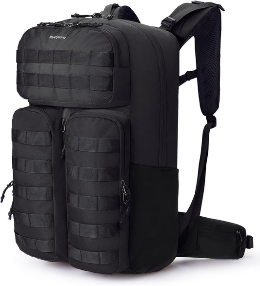 Blue Quartz 40L Military Tactical Backpack, Internal Frame Hiking Backpack with Molle System for Hiking Camping Backpacking Travelling Climbing Rucksack Daypack for Men Women