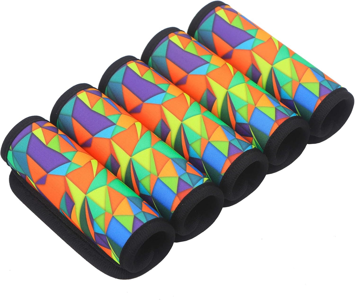 Luggage Handle Wrap for Suitcase-Printed Bright Neoprene Luggage Tags/Grips/Identifiers/Markers/Covers/Gripper for Suitcases Carry On Bags 5 Packs (Graffti-5 Packs)