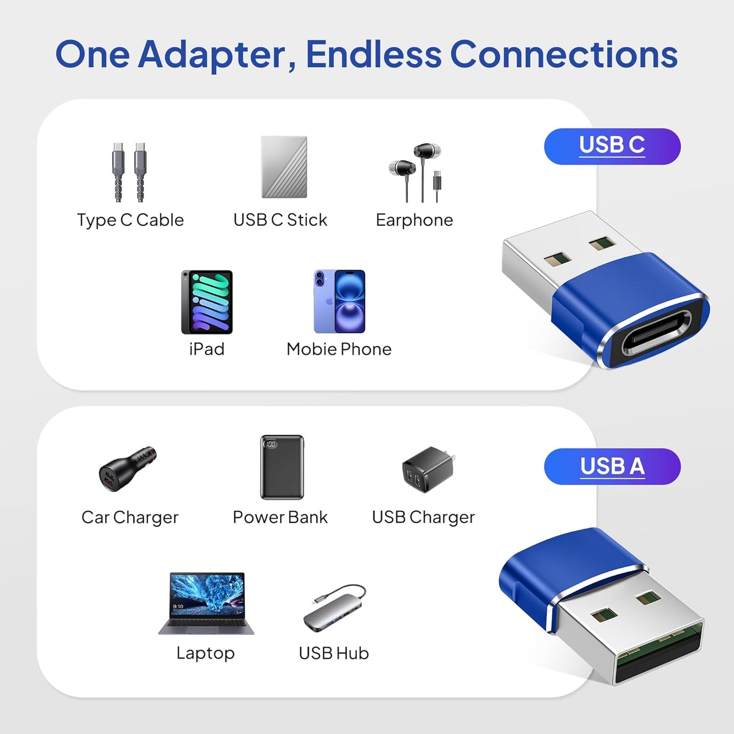 Elebase for Apple Watch Series 11 SE Ultra 3 Adapter,USB to USB C Adaptor,Type C Female to A Male Cable Converter for iWatch 9 10 9,Airpods 4 2,iPad 8th 9th 10th Air 4th 5th Mini 7 7th 6th Generation