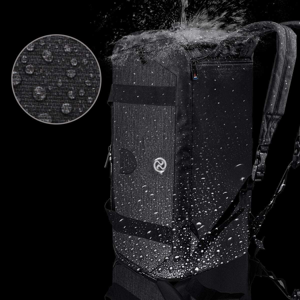 Gym Duffle Bag Backpack Waterproof Sports Duffel Bags Travel Weekender Bag for Men Women Overnight Bag with Shoes Compartment Black-Perfect Fathers Day Gifts for Dad/Men/Husband
