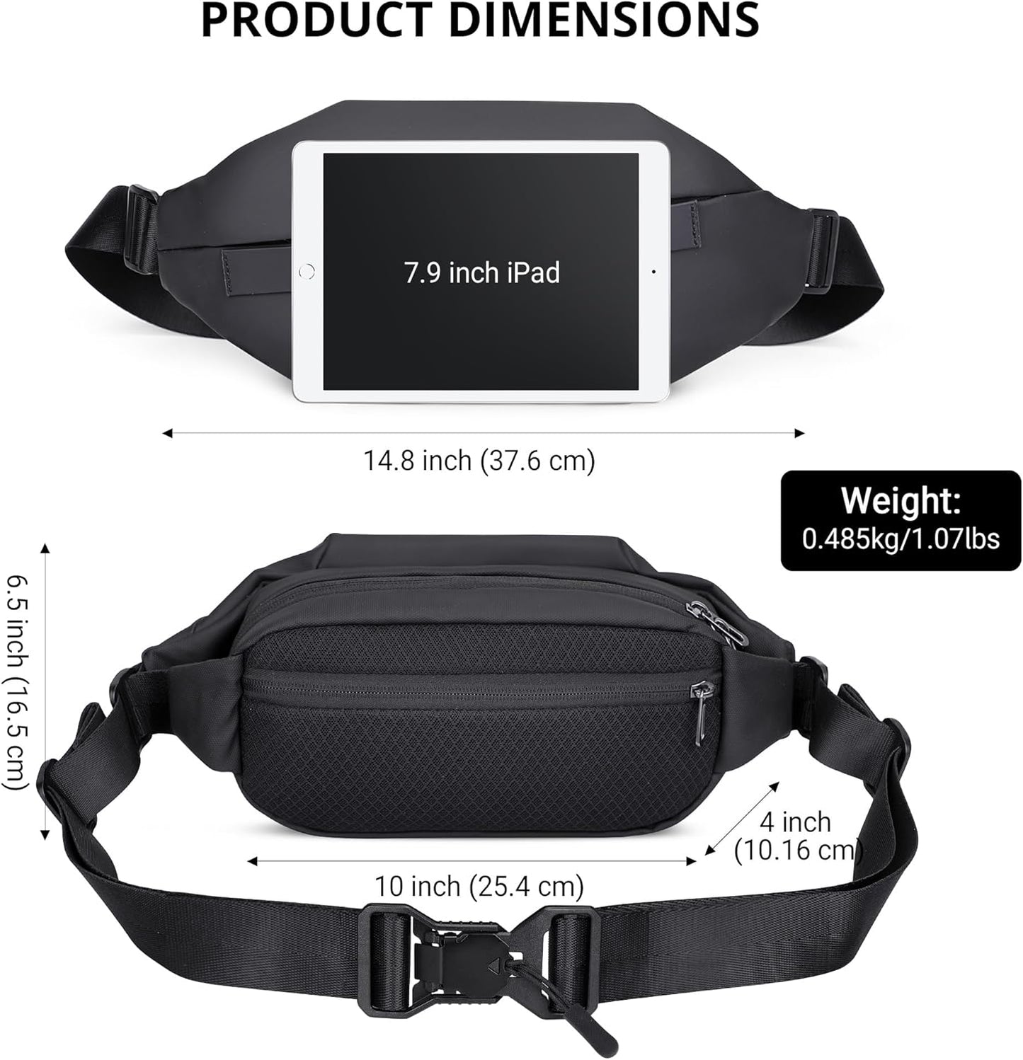 WITZMAN Nylon Sling Bag for Men Travel Crossbody Bag Waterproof Lightweight One Strap Casual Hiking Daypack