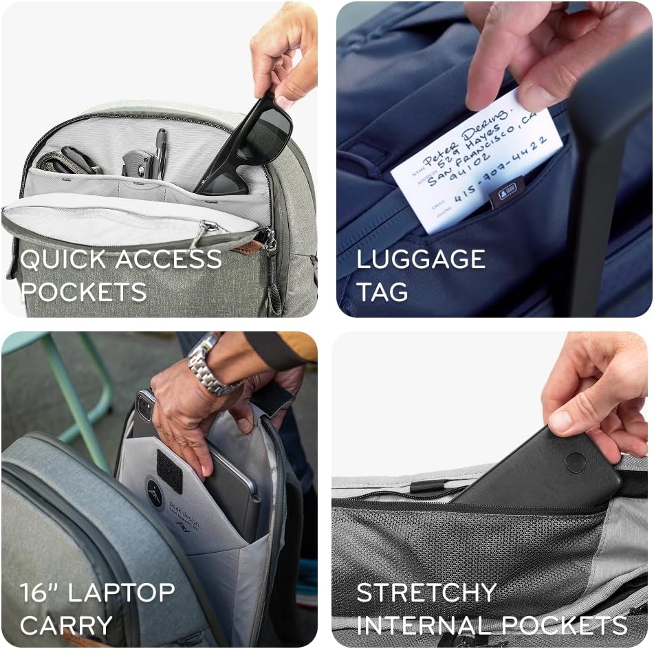 Peak Design Travel Backpack 30L, Black, Expandable 27-33L Design, Rear and Top Access, Weatherproof Shell, Laptop Sleeve, Ideal for Travel or Everyday Carry, Versatile Backpack for Men and Women