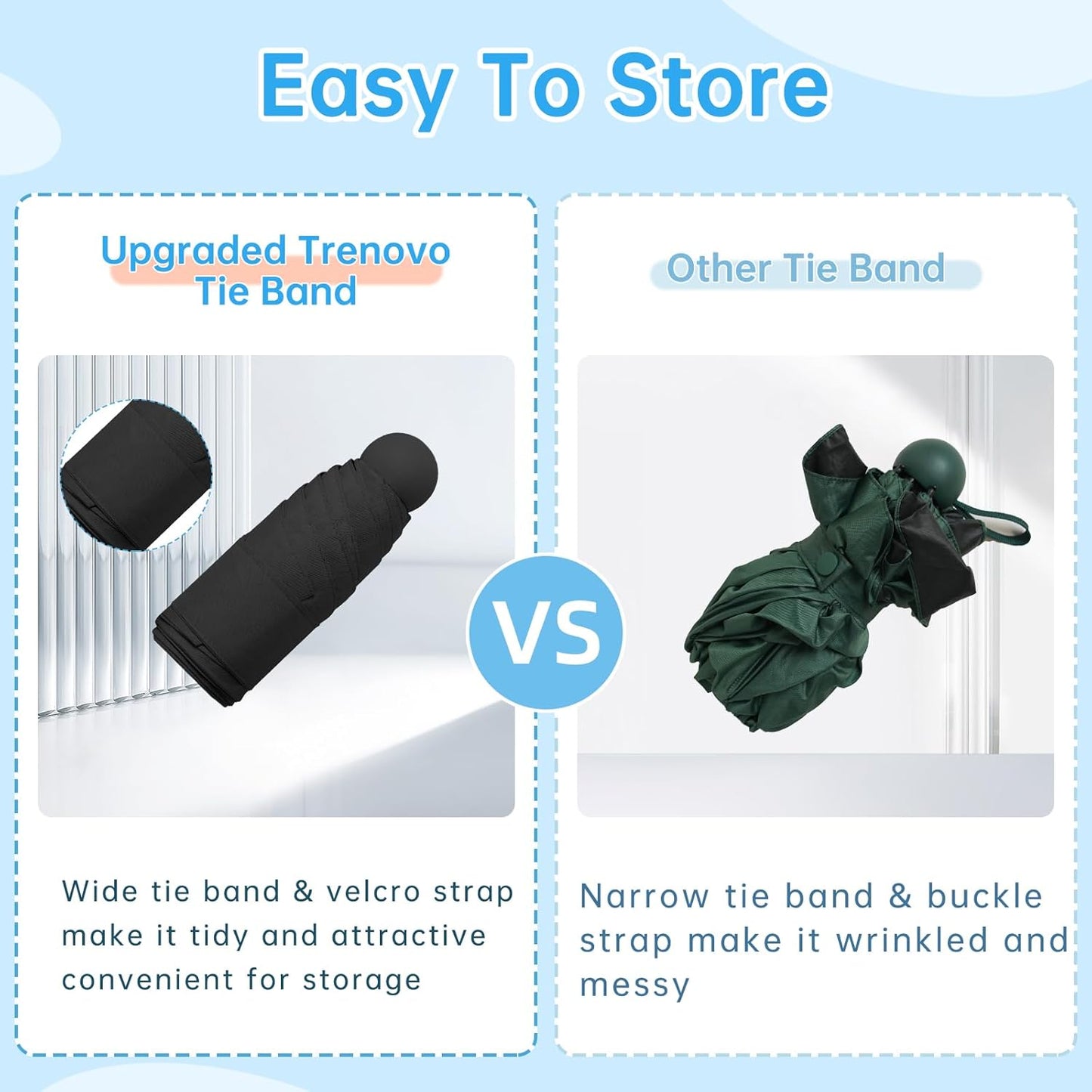 Compact Travel Umbrella, Small Pocket Mini Umbrella for Purse Wallet, UV Sun Rain Umbrellas for Backpack, Portable Folding Umbrellas for Women Kids