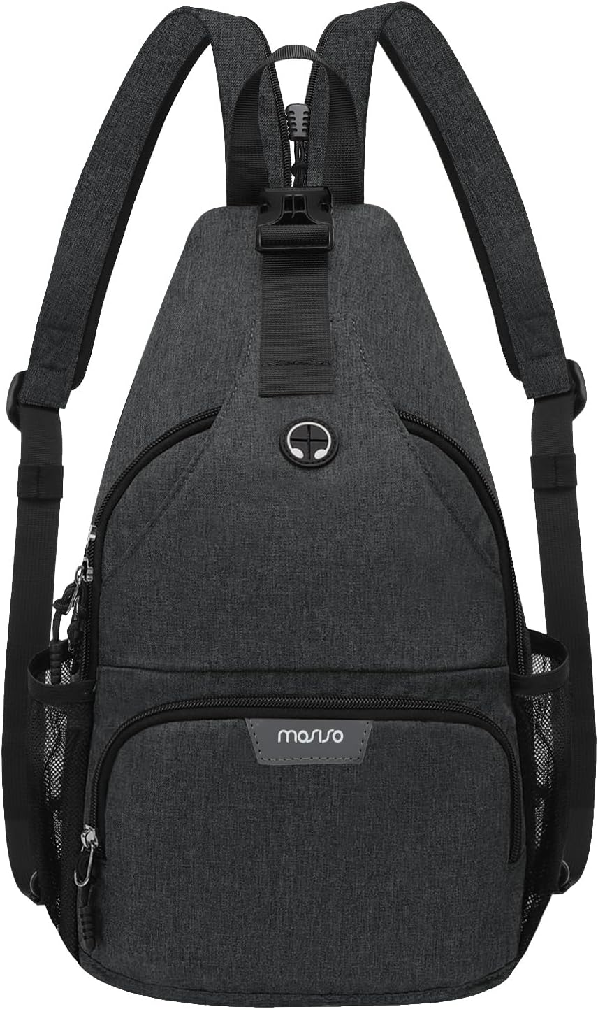 MOSISO Sling Backpack Travel Hiking Daypack, Crossbody Convertible Sling Bag with Front Pocket One Shoulder Chest Bag