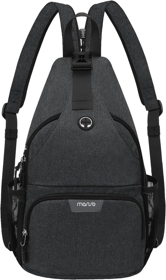 MOSISO Sling Backpack Travel Hiking Daypack, Crossbody Convertible Sling Bag with Front Pocket One Shoulder Chest Bag