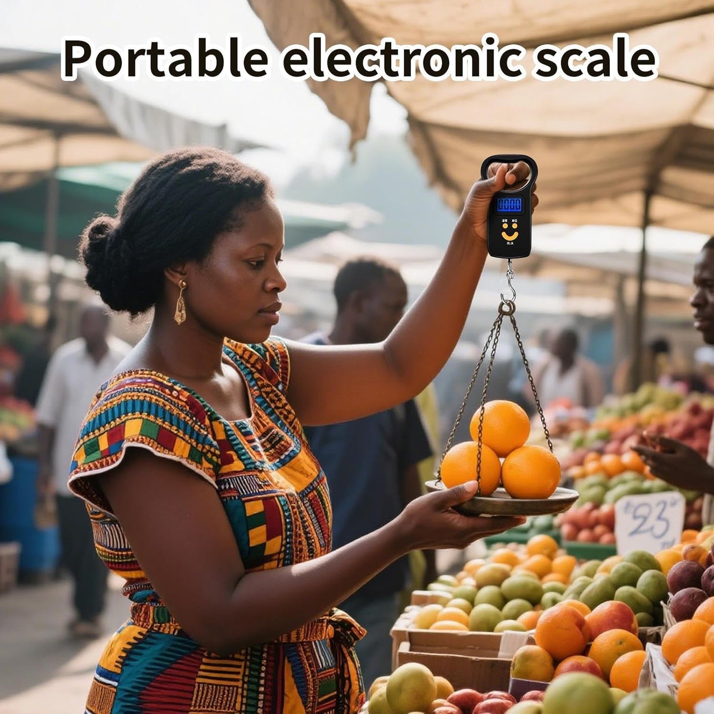 Portable Scale, Handheld Digital Scale, 50kg Weight Capacity, High Precision Sensor, 2.95x7.87 Inches, Compact Design, Ideal for Fishing, Baggage, Shipping, Cooking, Hunting, Suitcase Use