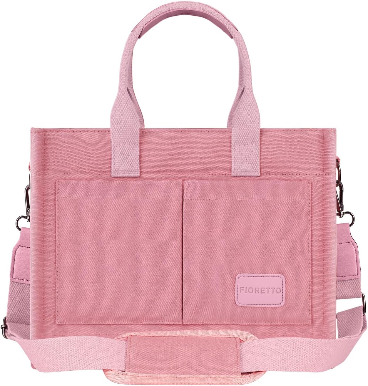 FIORETTO Canvas Tote Bag for Women with Zipper Closure & Individual Compartments for Work College for Teacher & Nurse