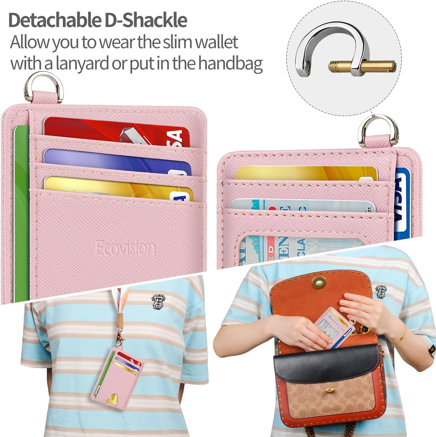 EcoVision Slim Minimalist Front Pocket Wallet, RFID Blocking Credit Card Holder Wallet with
