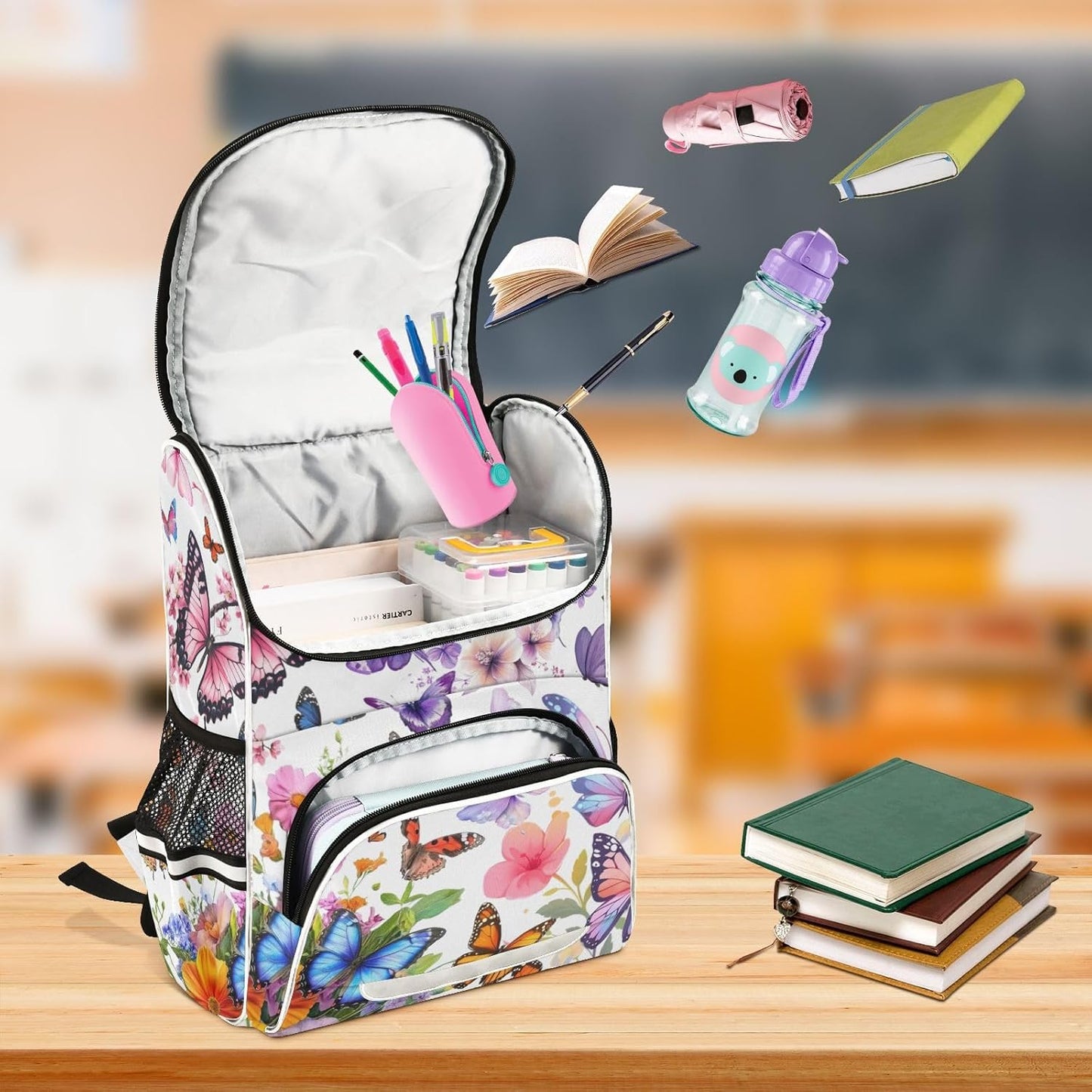 Butterfly Flowers Cute Backpack For Girls Kids Backpack Boys Teen School Bag Bookbag Travel Daypacks