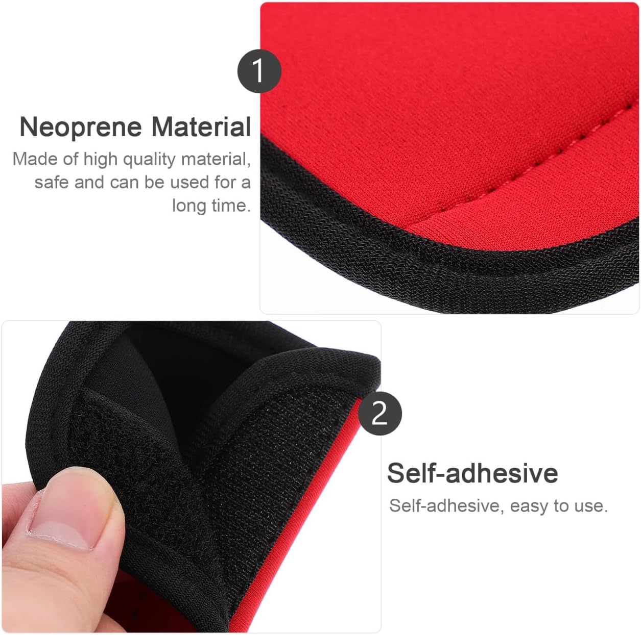 Red Neoprene Luggage Handle Wraps - Universal Travel Bag Handle Covers for Protection and Comfort