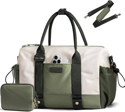 LOVEVOOK Small Gym Bag for Women with Yoga mat Holder, Mini Duffle Bag for Travel with Wet Pocket, Overnight Personal Item Bags, Lightweight Carry on Weekender Duffel for Workout, Dance, Ballet