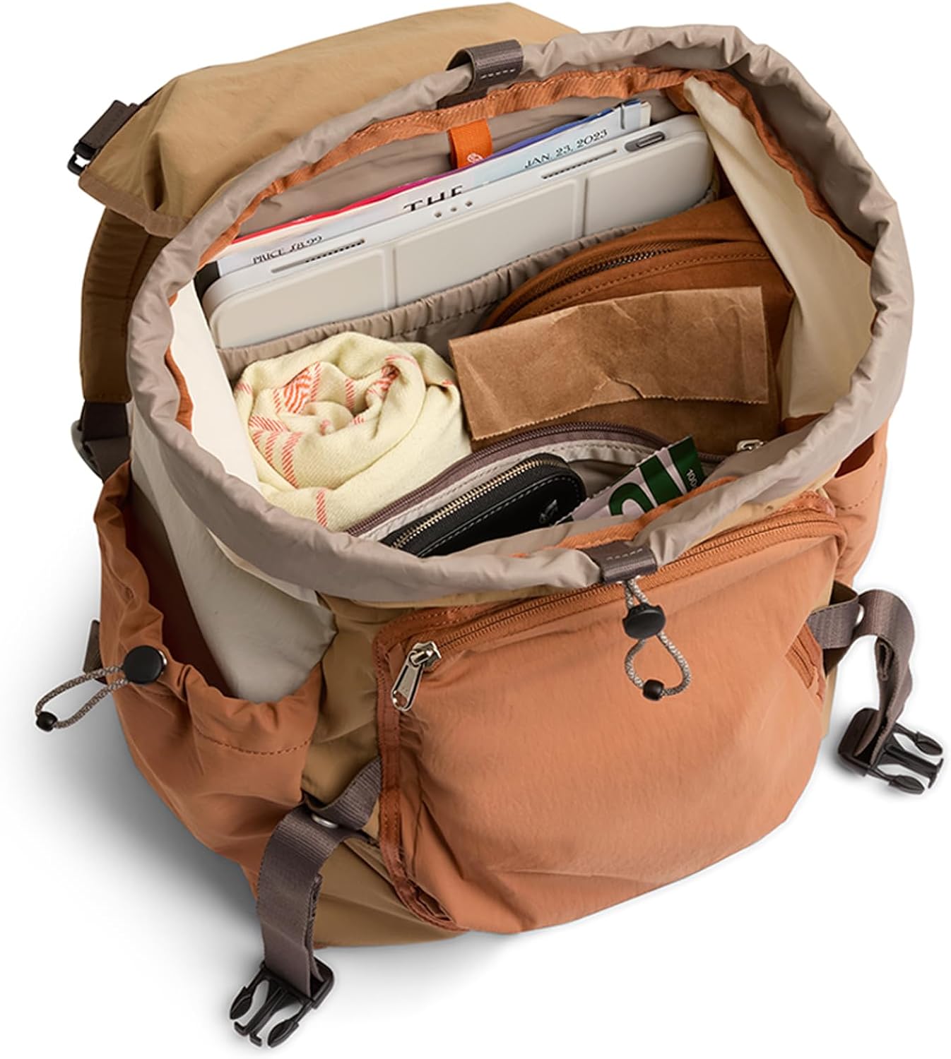 Bellroy Cinch Backpack (lightweight 20 liter backpack with external organization and adjustable shoulder straps) - SandDune