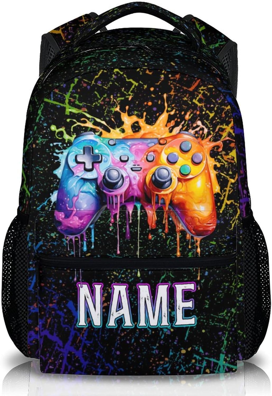 School Backpack for Kids Boys, Custom Schoolbag Gifts for Gamer Lovers, 17" Cool Gaming Backpacks for Preschool Elementary Middle School, Personalized Large Capacity Game Bookbag for Students