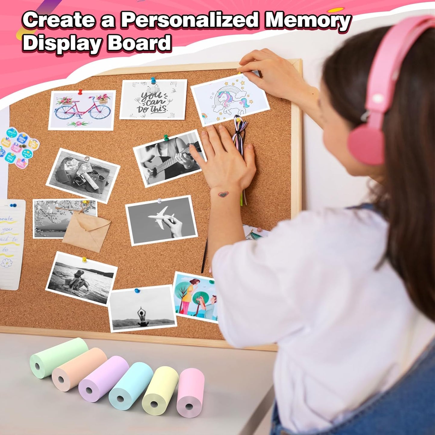 Kids Camera Instant Photo Printing Paper Roll, 6 Rolls Leebotree Thermal Print Refill Fit for Most