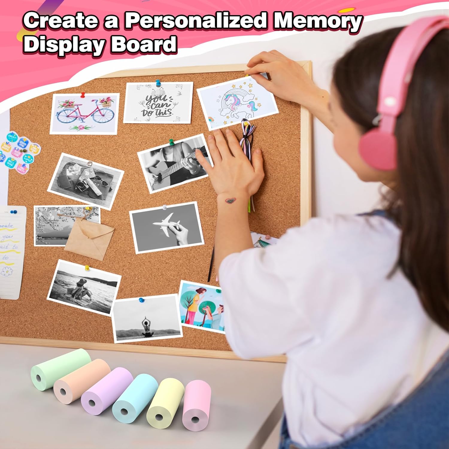 Kids Camera Instant Photo Printing Paper Roll, 6 Rolls Leebotree Thermal Print Refill Fit for Most