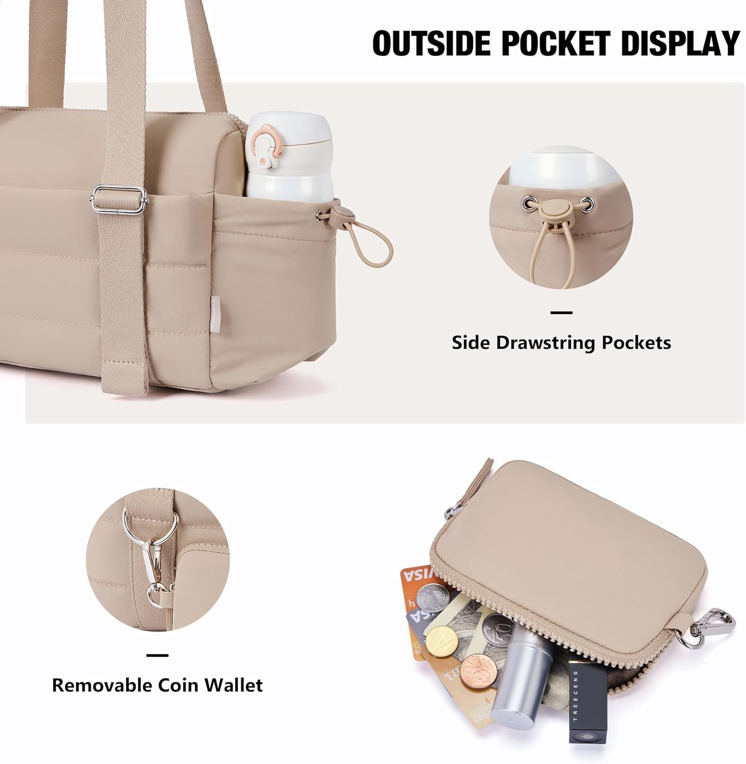 ROULENS Small Gym Bag for Women 2 Set Mini Gym Duffle Bag with Wet Compartment and Coin Wallet, Gym