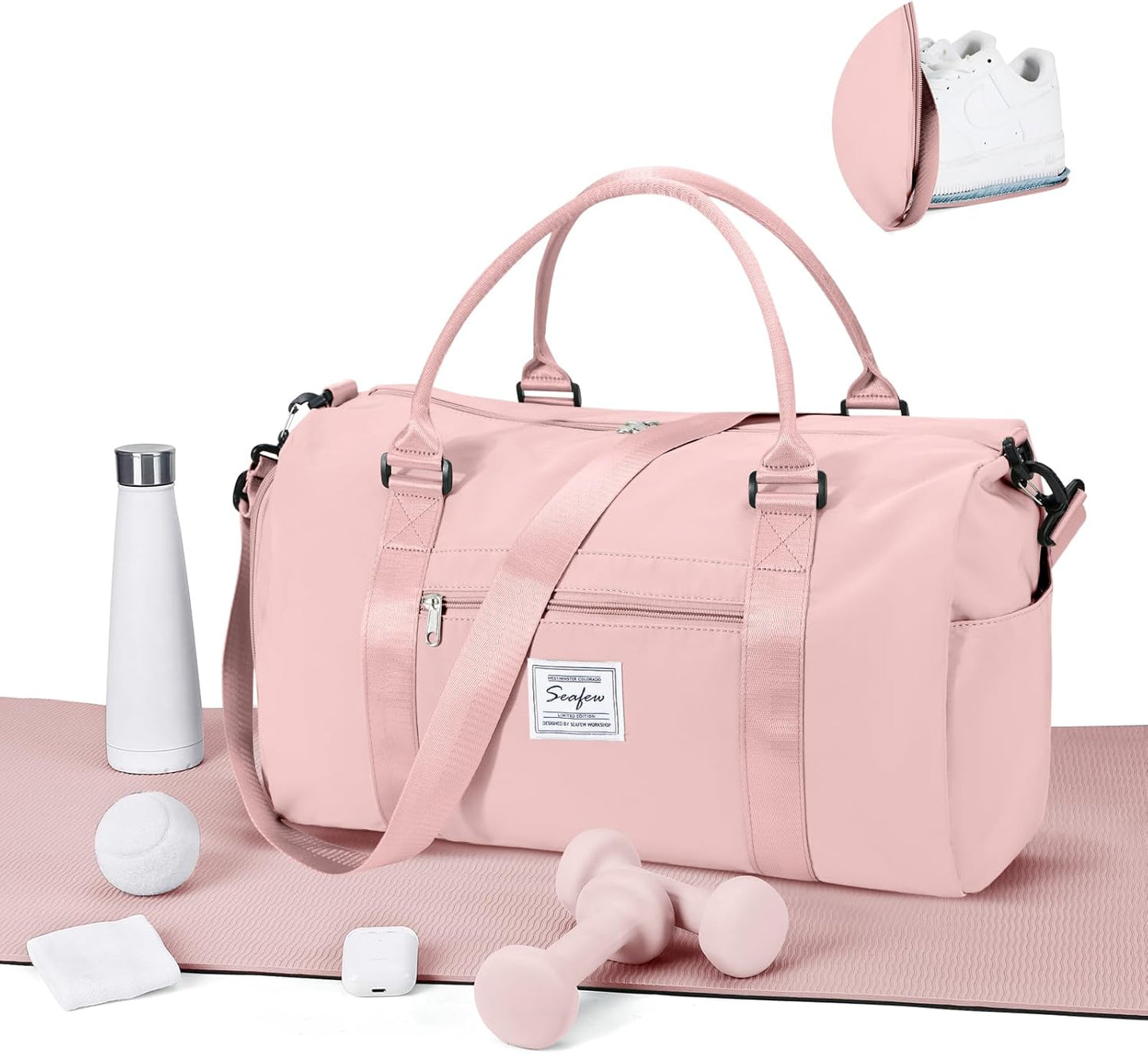 Gym Bag for Women Men with Shoes Compartment,Sports Duffle Bag Personal item travel Duffel Bags