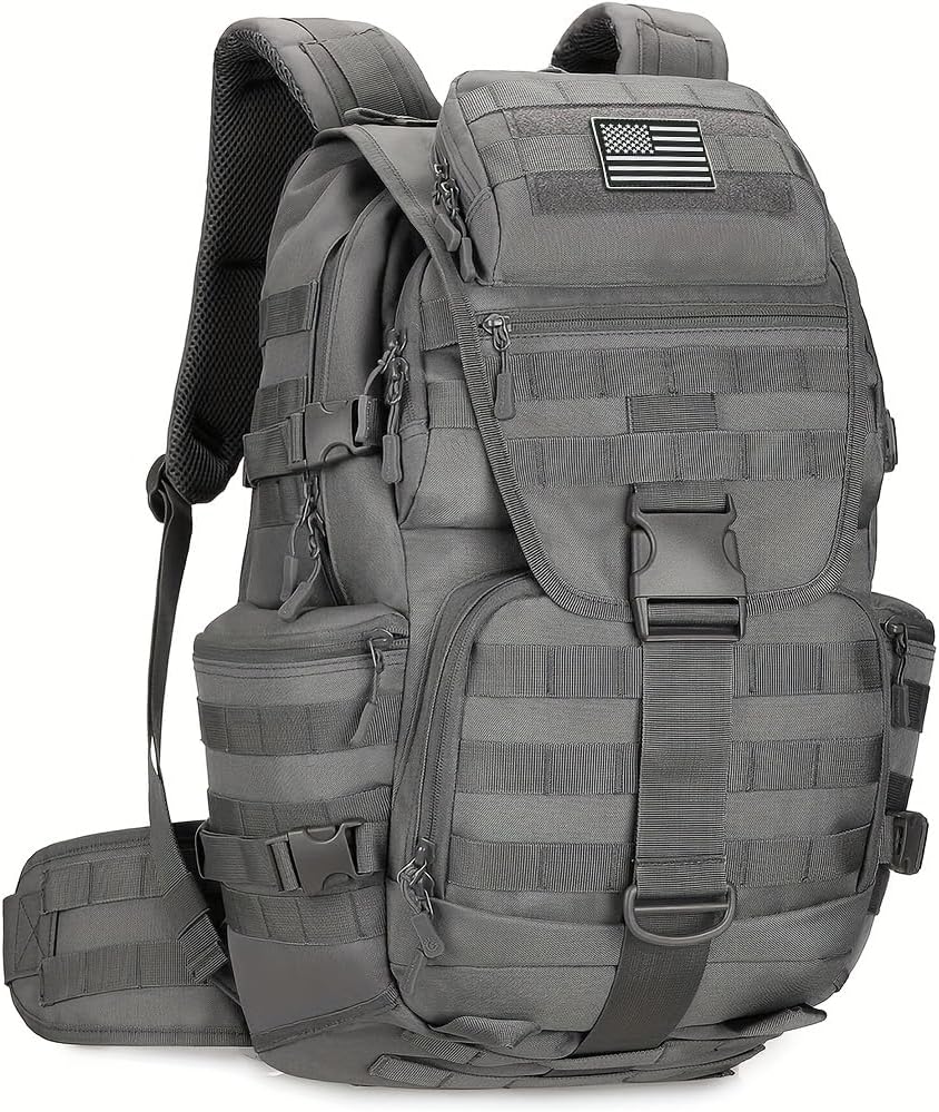 50L Military Tactical Backpack 3 Day Assault Pack Molle Daypack Hiking Backpack for Men and Women (Gray)