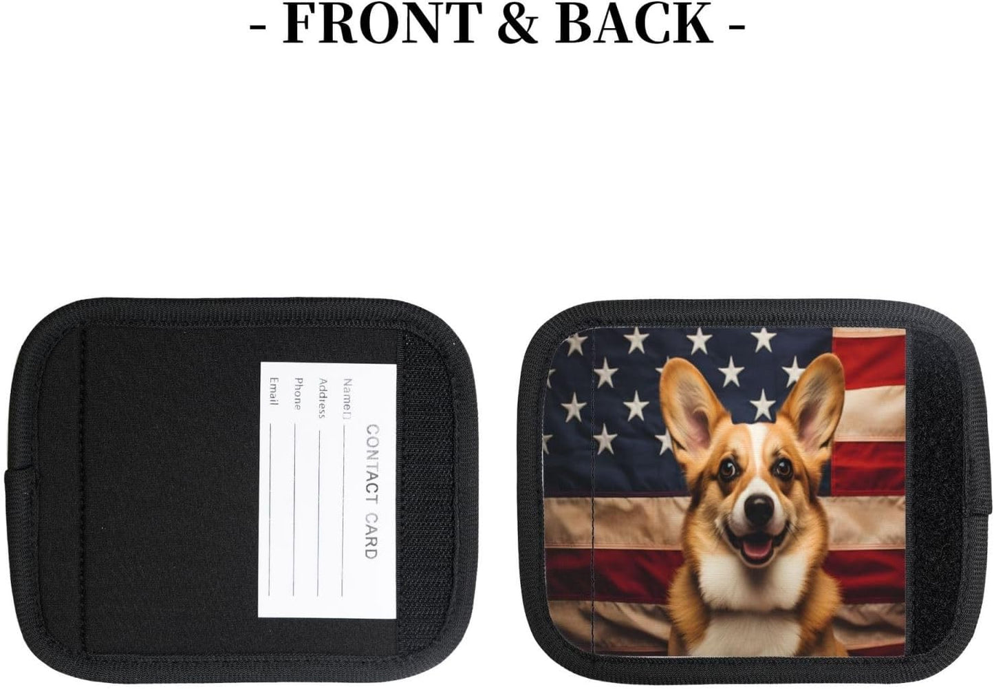 Luggage Handle Wraps Animal Corgi Usa Flag Luggage Identifiers Soft Neoprene Luggage Handle Wraps For Suitcase Trolley Handle Grip Cover 2 Pack Luggage Tags