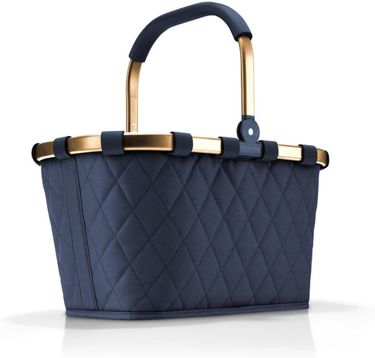 reisenthel carrybag rhombus midnight gold - Sturdy shopping basket with plenty of storage space and practical inner pocket - Elegant and water-repellent design