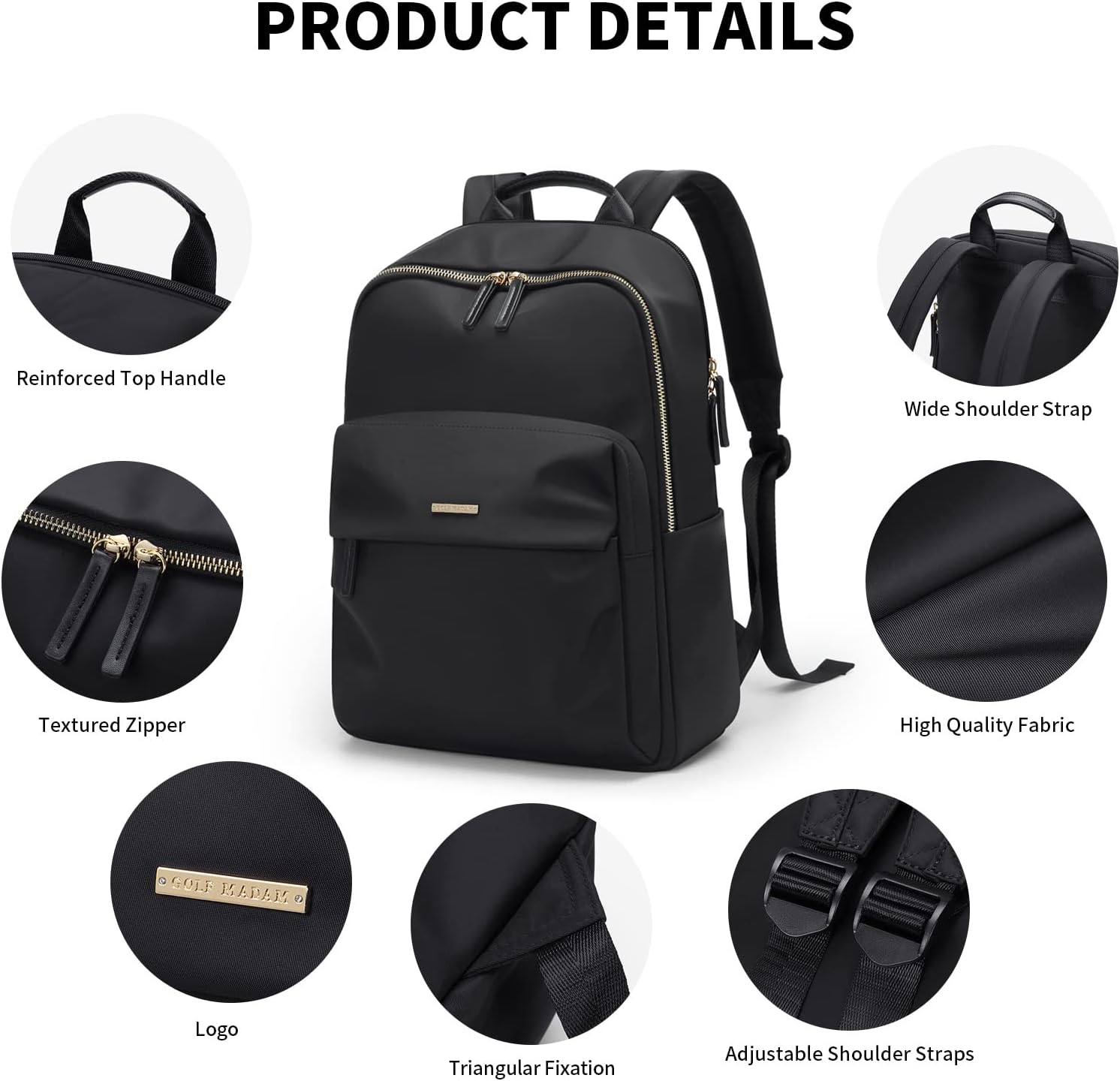 GOLF SUPAGS Laptop Backpack for Women Fits 16 Inch Notebook Casual Daypack Purse Work Travel