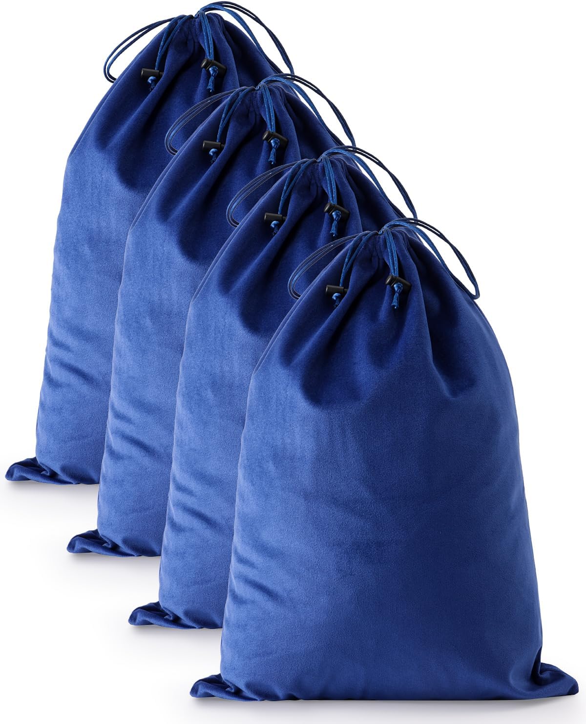 FantasyLife Shoe Bags for Travel, 4 PCS Washable Dust Bags for Storage & Packing, Flannel Shoe Pouch with Drawstring Closure for Purses, Handbags, Shoes & Toys (Palace Blue)