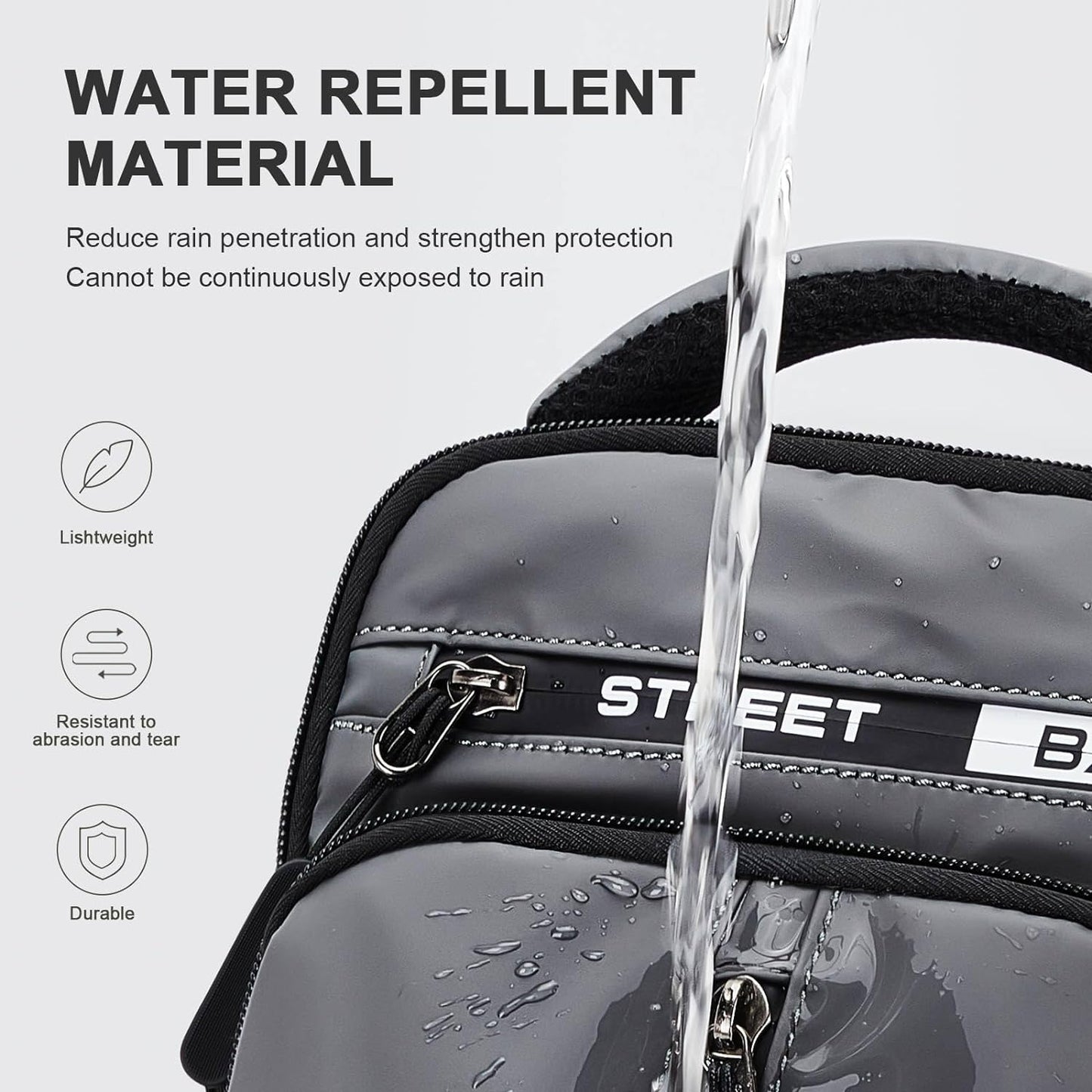 Sling Bag for Men Women, Mini Anti Theft One Strap Motorcycle Sling Backpack, Small Sling Chest Bag Daypack Crossbody Backpack for Casual Travel Hiking Gym Outdoor Sports Grey