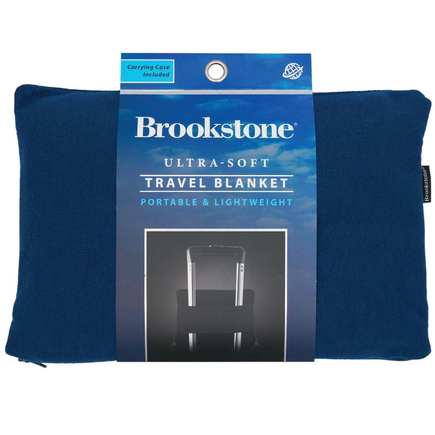 Brookstone Travel Blanket 2-in-1 Soft Throw with Carrying Pouch