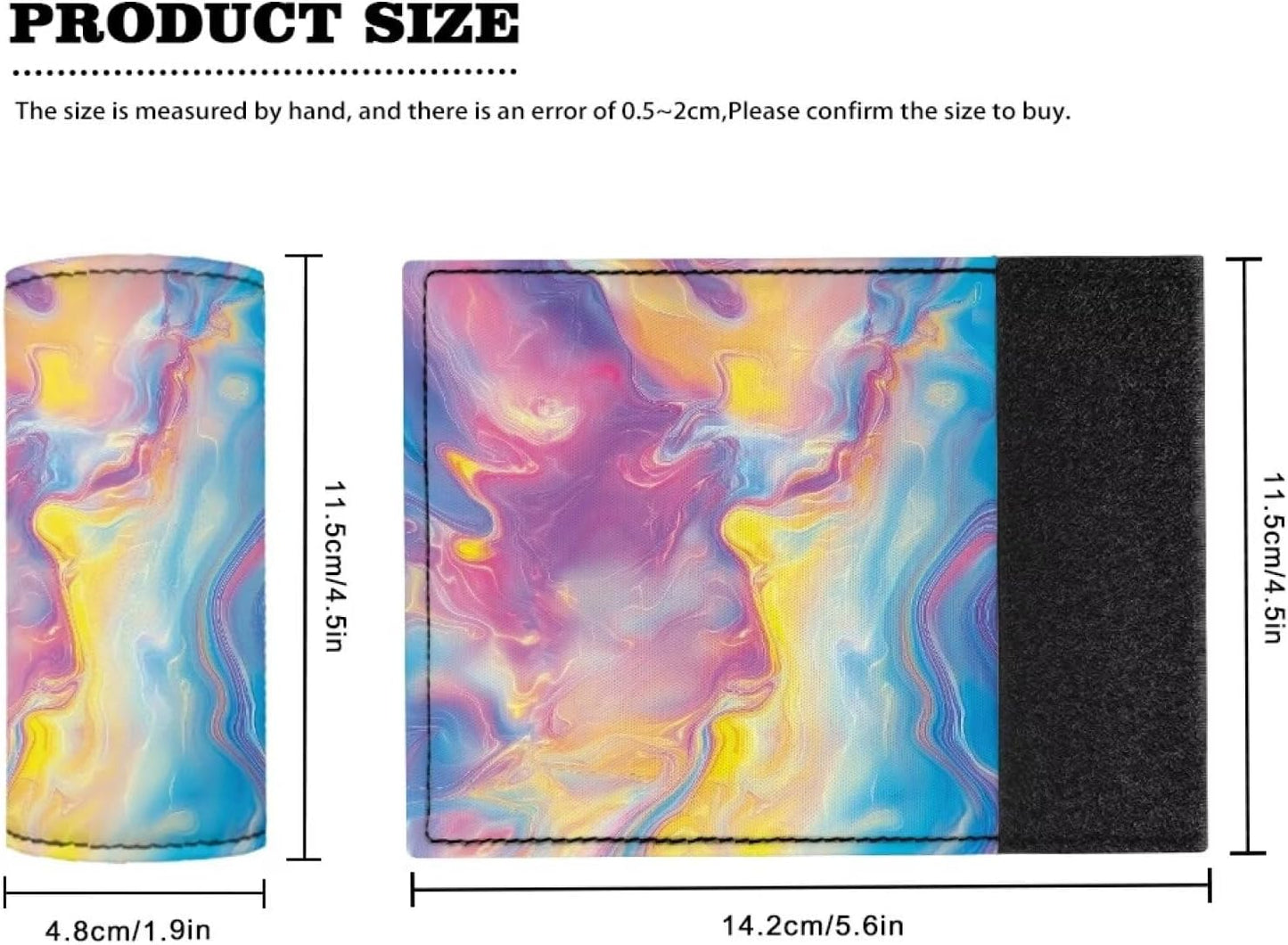 Colour Swoosh Suitcase Protective Cover Set, Colorful Luggage Handle Wraps for Suitcase Potable Luggage Makers Covers Wraps Travel Accessories Set 2 Pcs for Girls Women