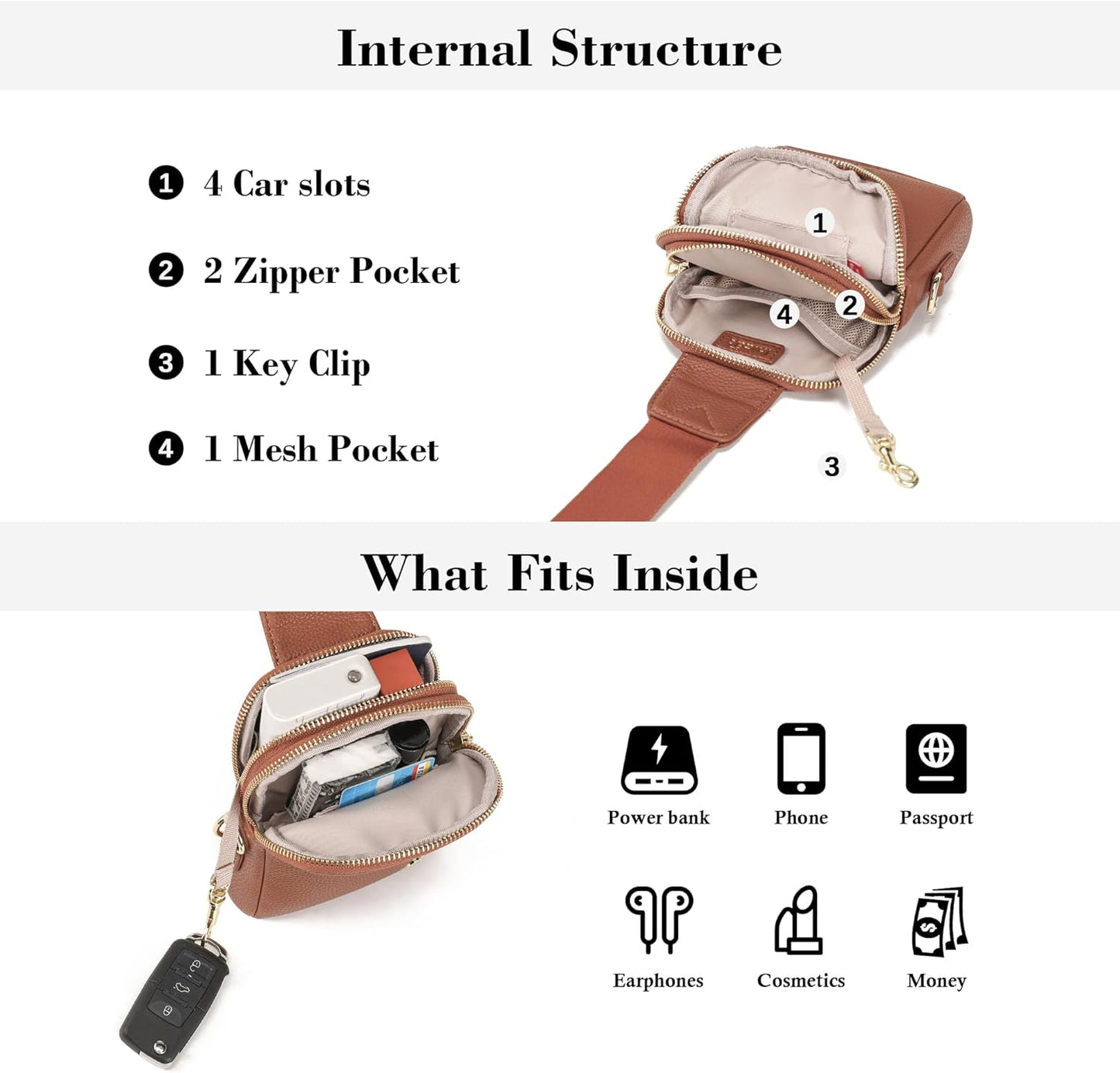INICAT Travel Small Sling Bag Faux Leather Crossbody Bags Women Cross Body Bag Purses for Woman