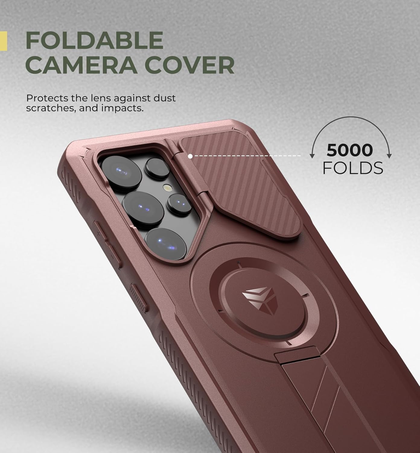 Dexnor for Samsung Galaxy S25 Ultra Case with Camera Cover & Adjustable Kickstand & Built-in Screen Protector, Magnetic Rugged Shockproof Bumper Cases Heavy-Duty Protective Cover (2025),Maroon Red