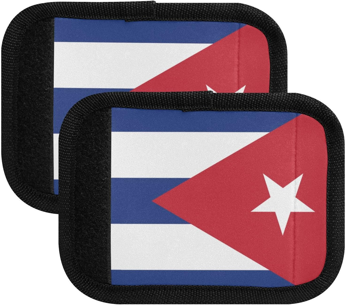 Cuba Flag 2 Pack Luggage Handle Wrap for Suitcase Luggage Identifier Travel Tags Handle Protection Sleeve Cover